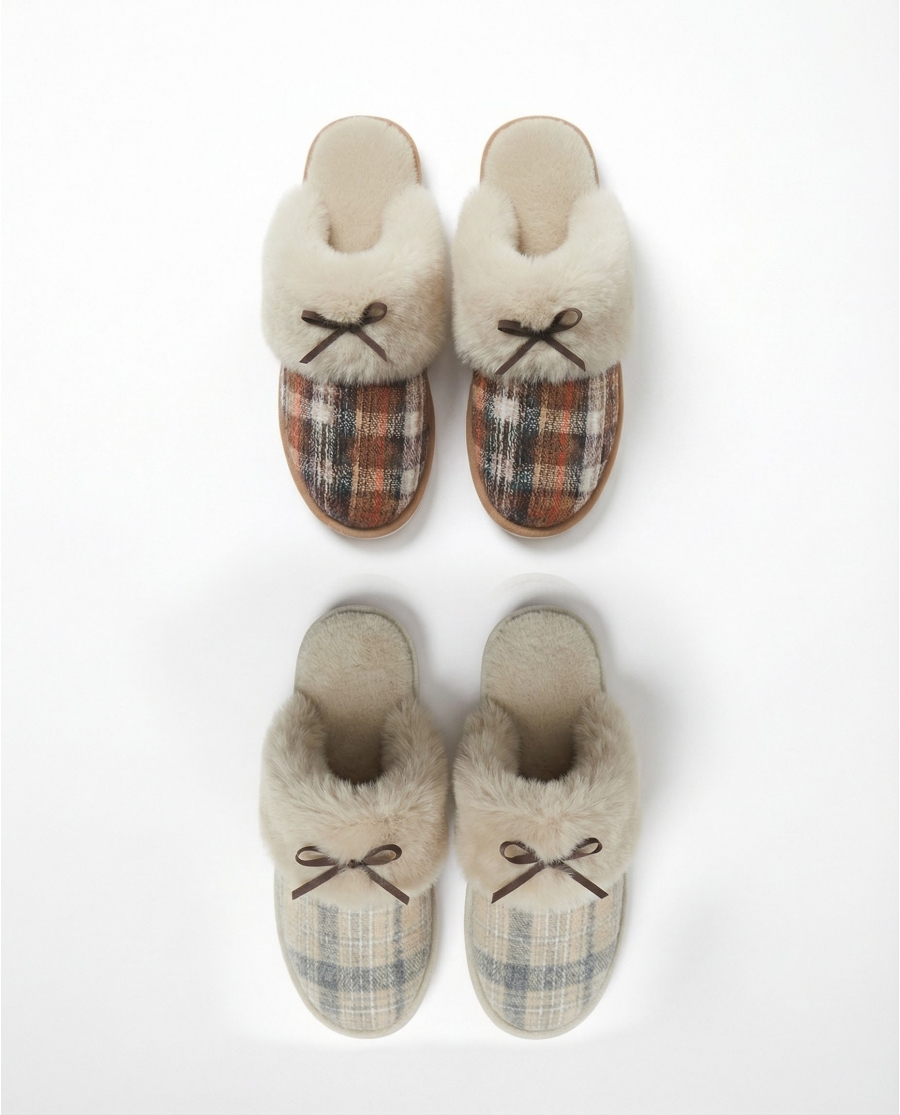 ADMAS Zapatillas De Estar Por Casa Cuadros Lazo para Mujer, (Caja 6 unidades) SURTIDO