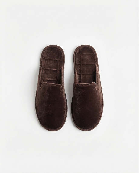 ADMAS Zapatillas De Estar Por Casa Velvet para Hombre, (Caja 6 unidades) MARRON