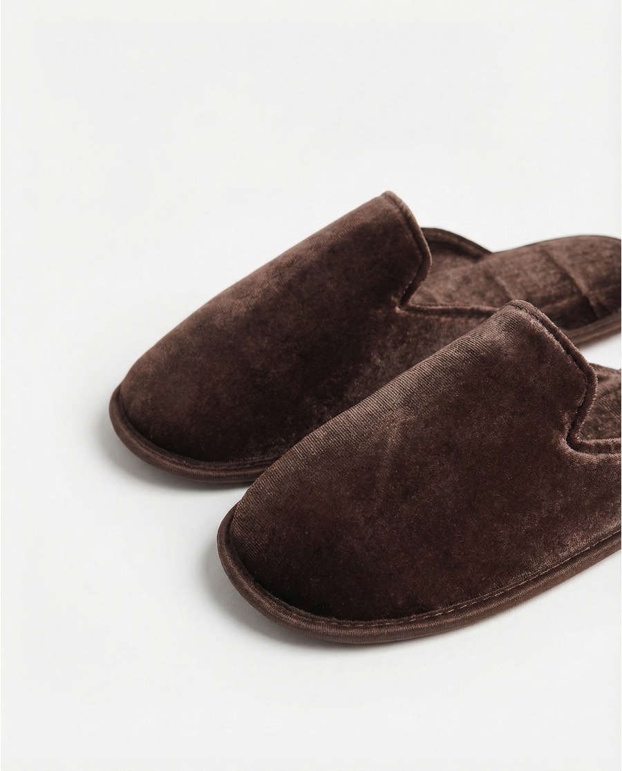 ADMAS Zapatillas De Estar Por Casa Velvet para Hombre, (Caja 6 unidades) MARRON