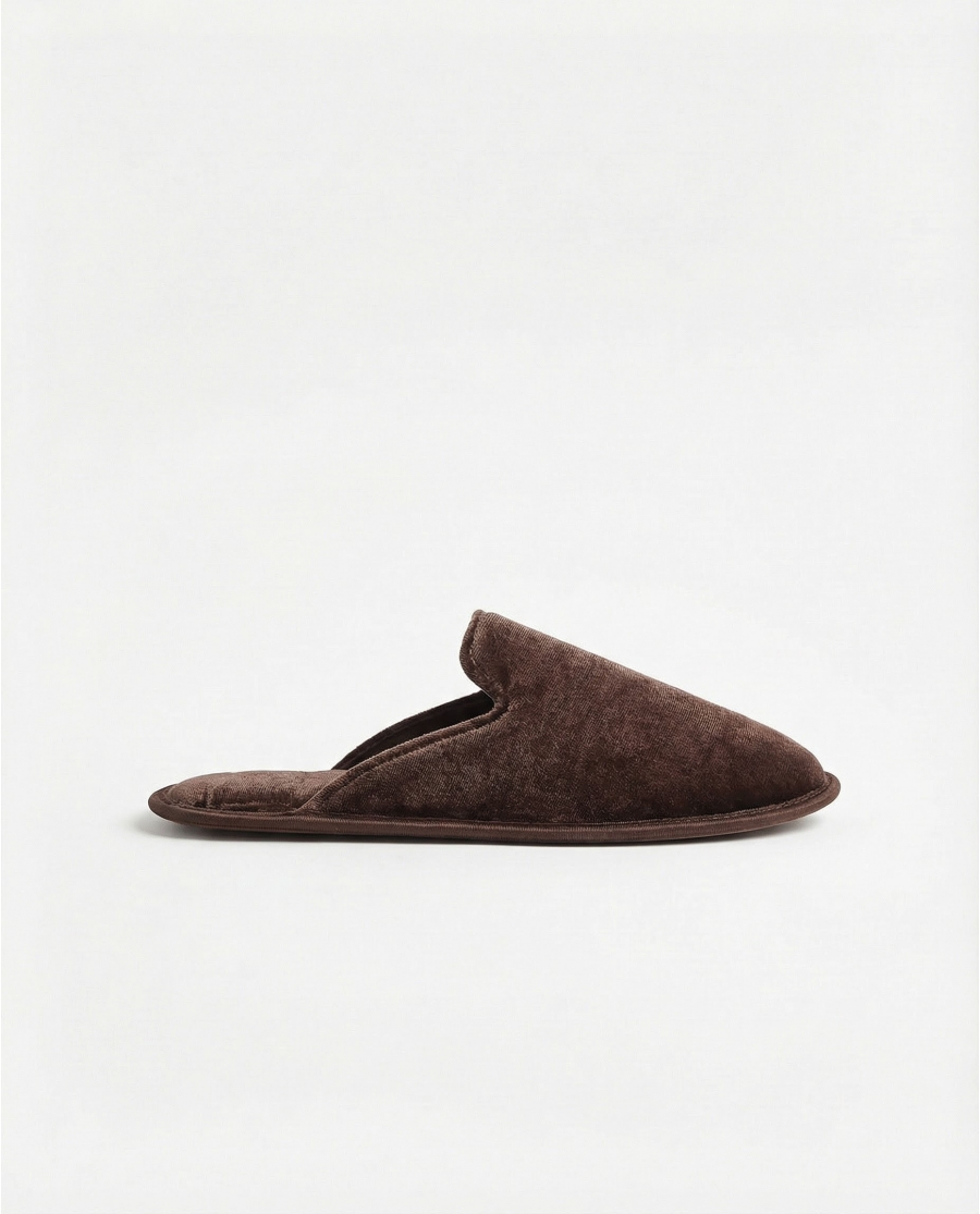 ADMAS Zapatillas De Estar Por Casa Velvet para Hombre, (Caja 6 unidades) MARRON