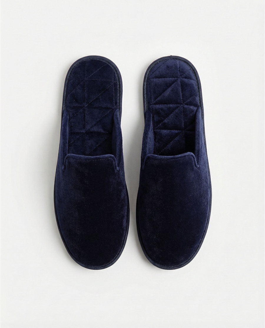 ADMAS Zapatillas De Estar Por Casa Velvet para Hombre, (Caja 6 unidades) MARINO