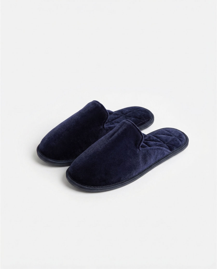 ADMAS Zapatillas De Estar Por Casa Velvet para Hombre, (Caja 6 unidades) MARINO