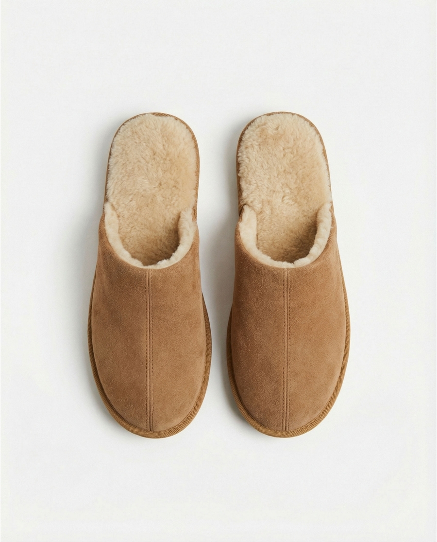 ADMAS Zapatillas De Estar Por Casa Ante Premium para Hombre, (Caja 6 unidades) CAMEL