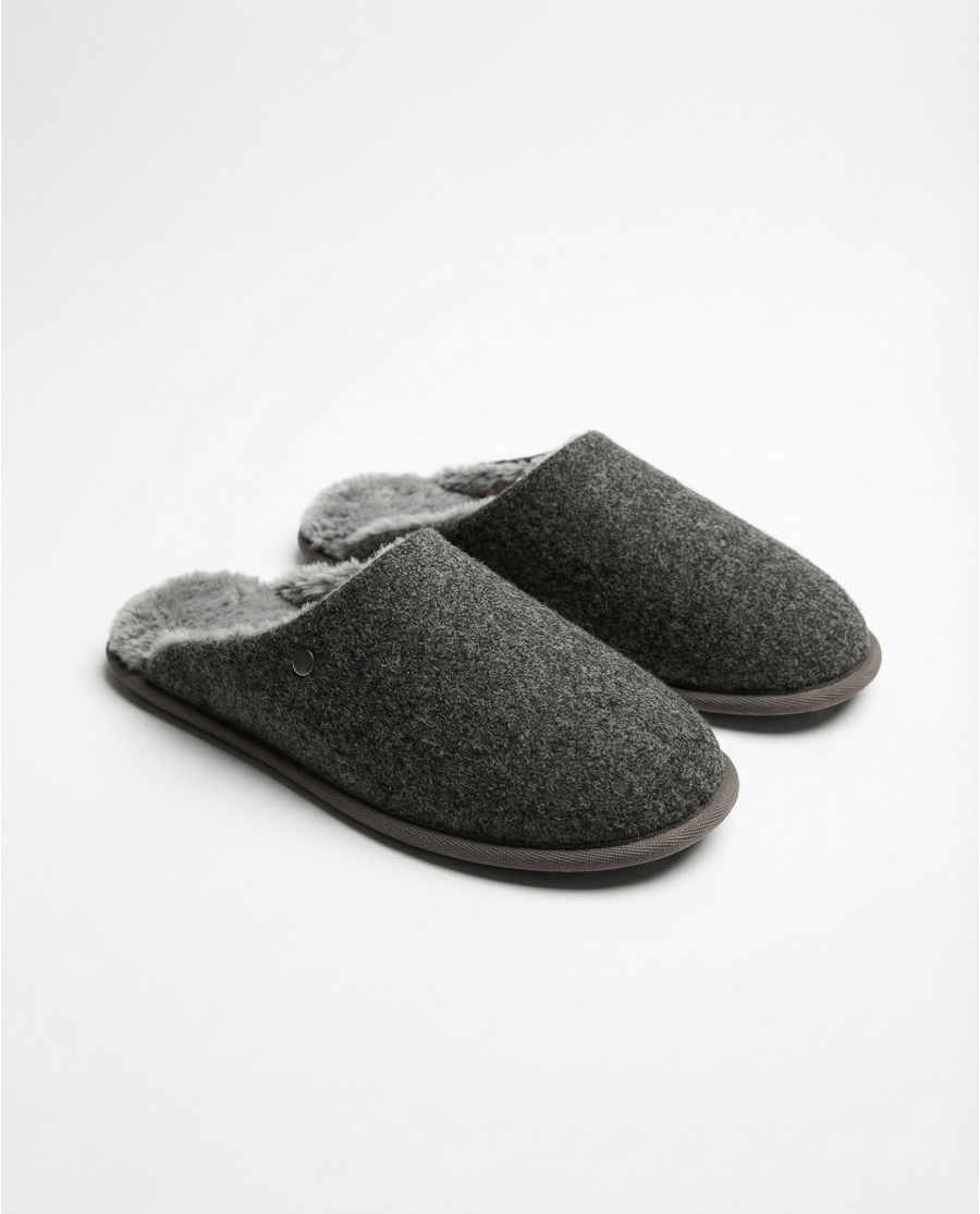 ADMAS Zapatillas De Estar Por Casa Pelo Classic para Hombre, (Caja 6 unidades) GRIS