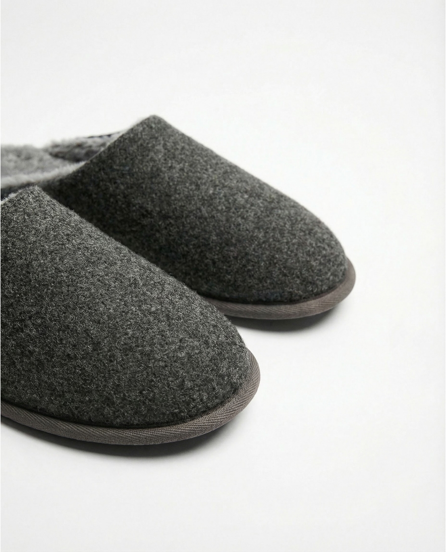 ADMAS Zapatillas De Estar Por Casa Pelo Classic para Hombre, (Caja 6 unidades) GRIS
