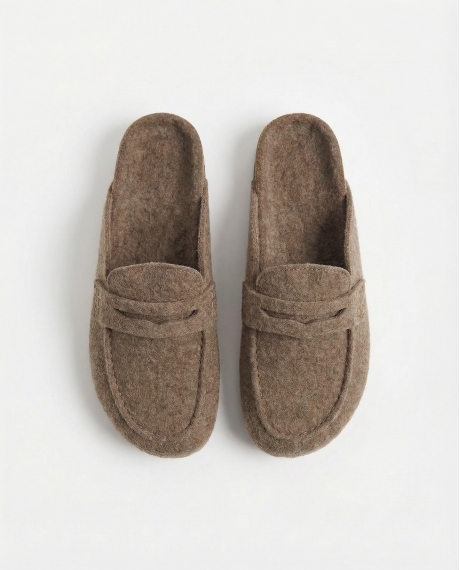 ADMAS Zapatillas De Estar Por Casa Mocasín Fieltro para Hombre, (Caja 6 unidades) MOKA