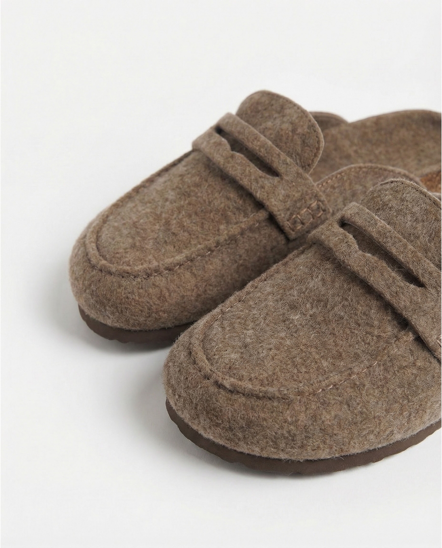 ADMAS Zapatillas De Estar Por Casa Mocasín Fieltro para Hombre, (Caja 6 unidades) MOKA