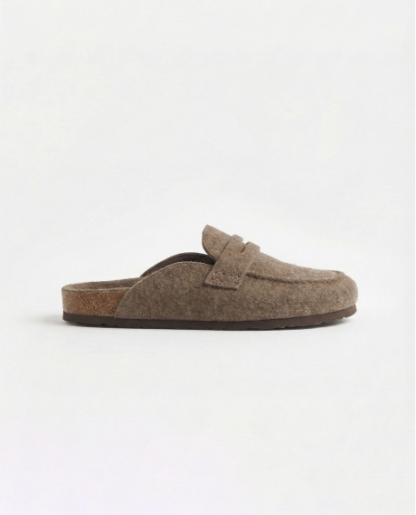 ADMAS Zapatillas De Estar Por Casa Mocasín Fieltro para Hombre, (Caja 6 unidades) MOKA 2