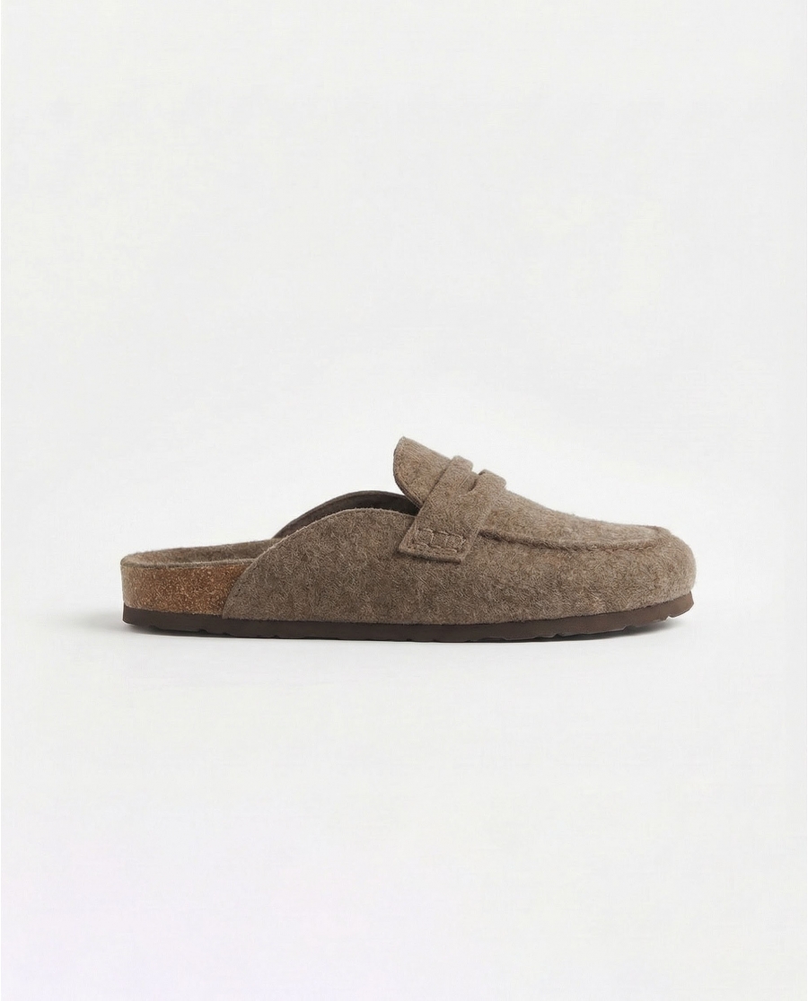 ADMAS Zapatillas De Estar Por Casa Mocasín Fieltro para Hombre, (Caja 6 unidades) MOKA