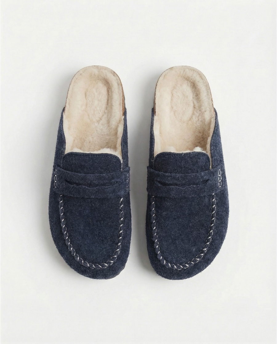 ADMAS Zapatillas De Estar Por Casa Mocasín Fieltro para Hombre, (Caja 6 unidades) MARINO
