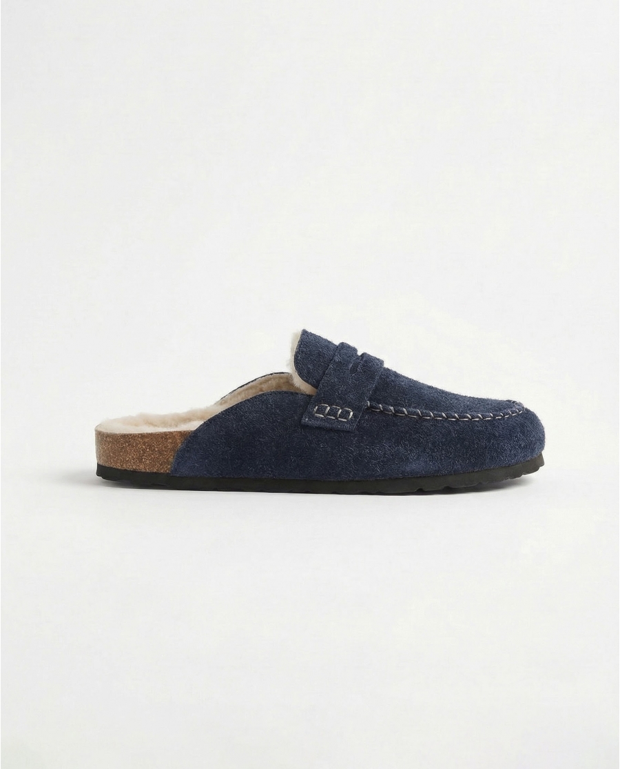 ADMAS Zapatillas De Estar Por Casa Mocasín Fieltro para Hombre, (Caja 6 unidades) MARINO