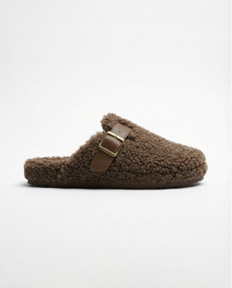 ADMAS Zapatillas De Estar Por Casa Brown Sherpa para Hombre, (Caja 6 unidades) MARRON 2