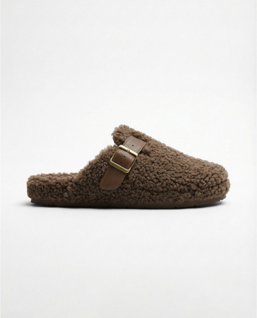 ADMAS Zapatillas De Estar Por Casa Brown Sherpa para Hombre, (Caja 6 unidades) MARRON