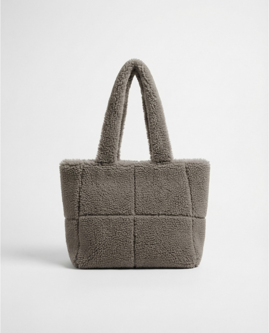 Bolso Shopper Afelpado Sherpa Winter GRIS