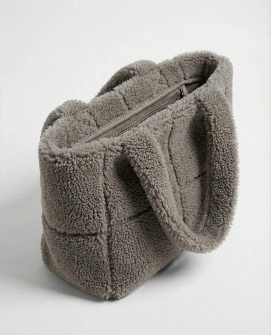 Bolso Shopper Afelpado Sherpa Winter GRIS