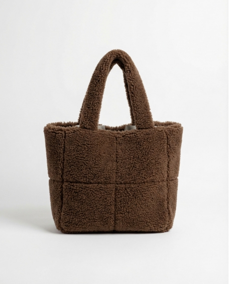 Bolso Shopper Afelpado Sherpa Winter MARRON