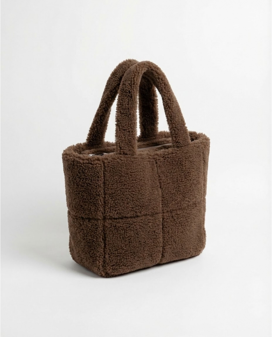 Bolso Shopper Afelpado Sherpa Winter MARRON