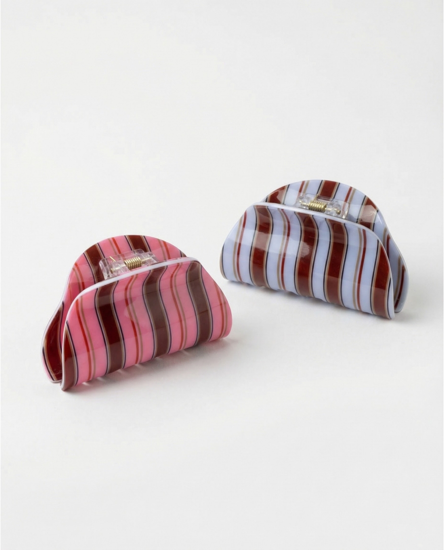 ADMAS Pinzas Pelo Love Stripes para Mujer (Pack 2 unidades, Caja 6 Packs) PACK FANTASIA
