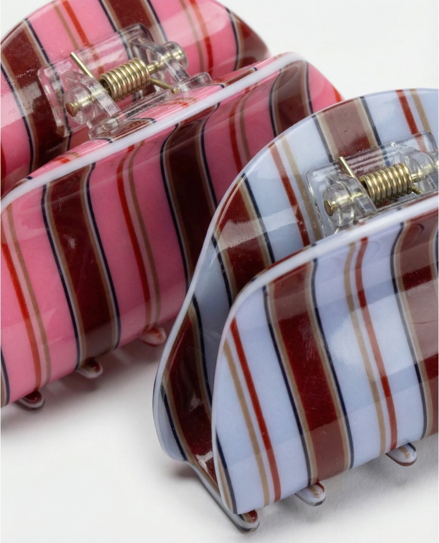 ADMAS Pinzas Pelo Love Stripes para Mujer (Pack 2 unidades, Caja 6 Packs) PACK FANTASIA