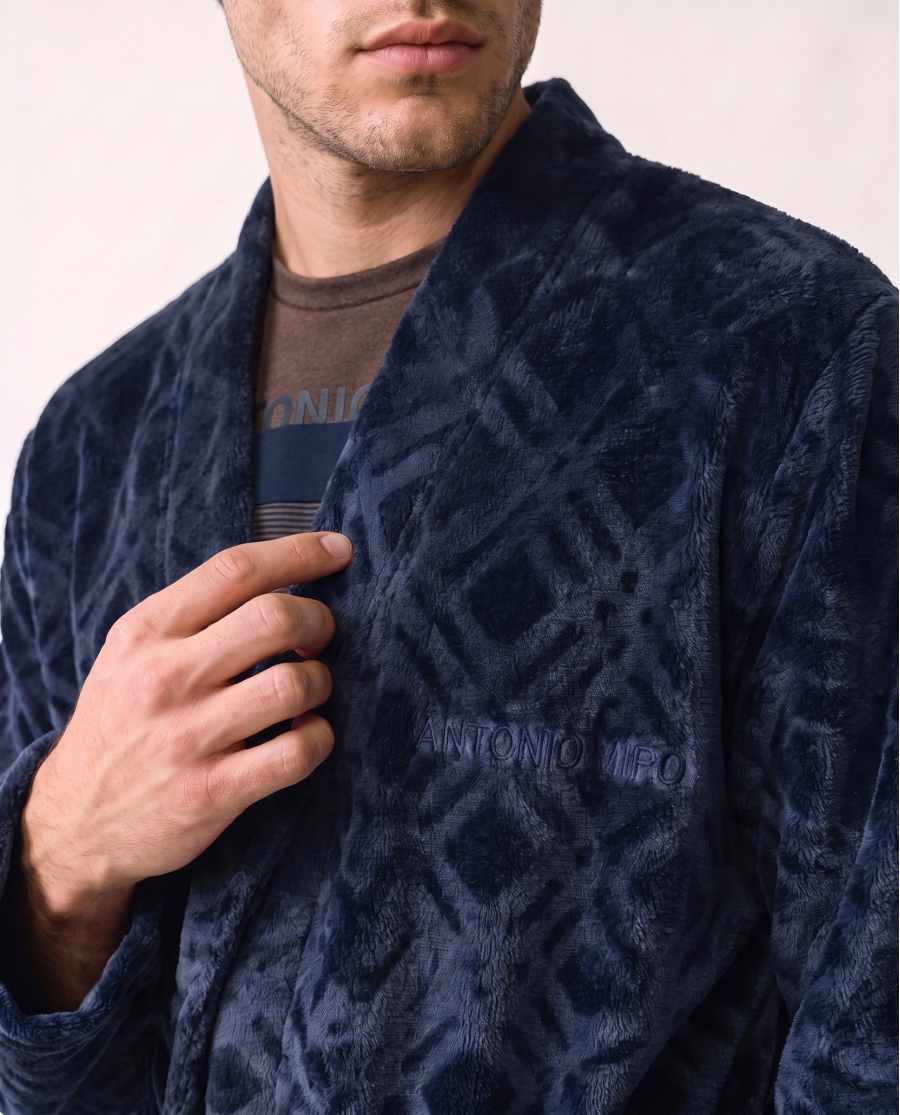 ANTONIO MIRO Bata Calentita Manga Larga Dapper para Hombre MARINO
